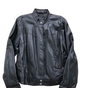 Bernardo Women’s Vintage Black Faux Leather Moto Jacket